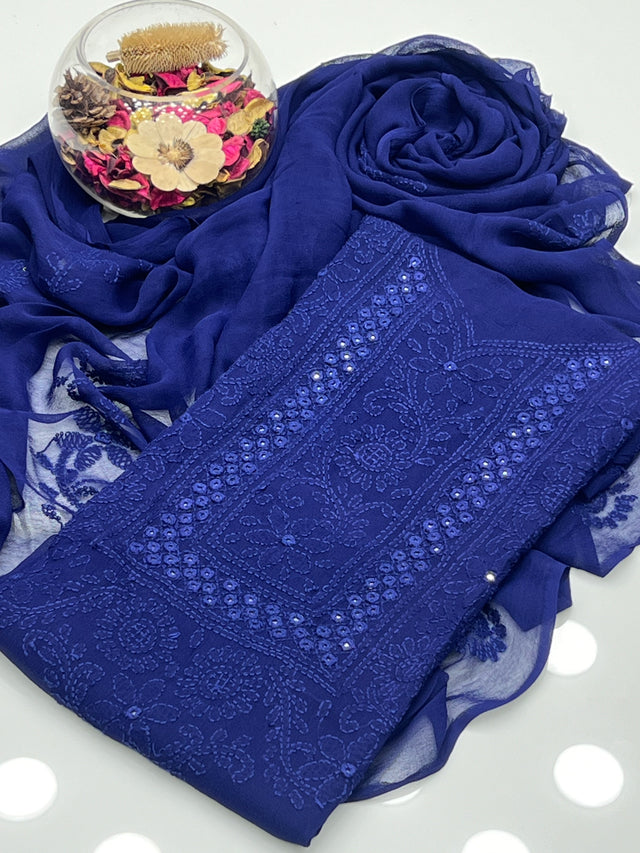 Shadow Sheesha Gala Work & Chikenkari 2 Pcs Dress KS 1123489