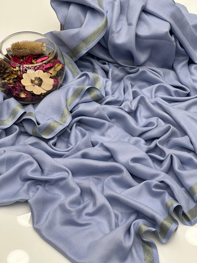 Pure Pashmina With Zari Border Shawl. KS1123461
