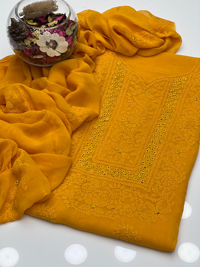 Shadow Sheesha Gala Work & Chikenkari 2 Pcs Dress KS 1123489
