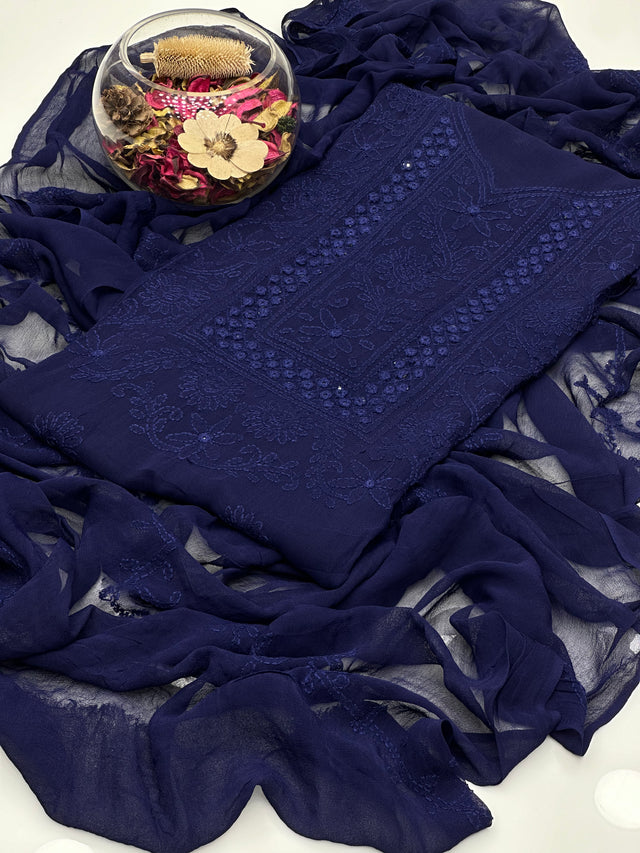 Shadow Sheesha Gala Work & Chikenkari 2 Pcs Dress KS 1123489