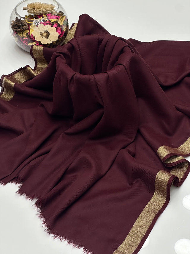 Pure Pashmina With Zari Border Shawl. KS1123461