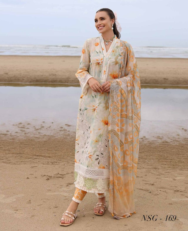 Indian Lawn Semi Stitched KS0523161