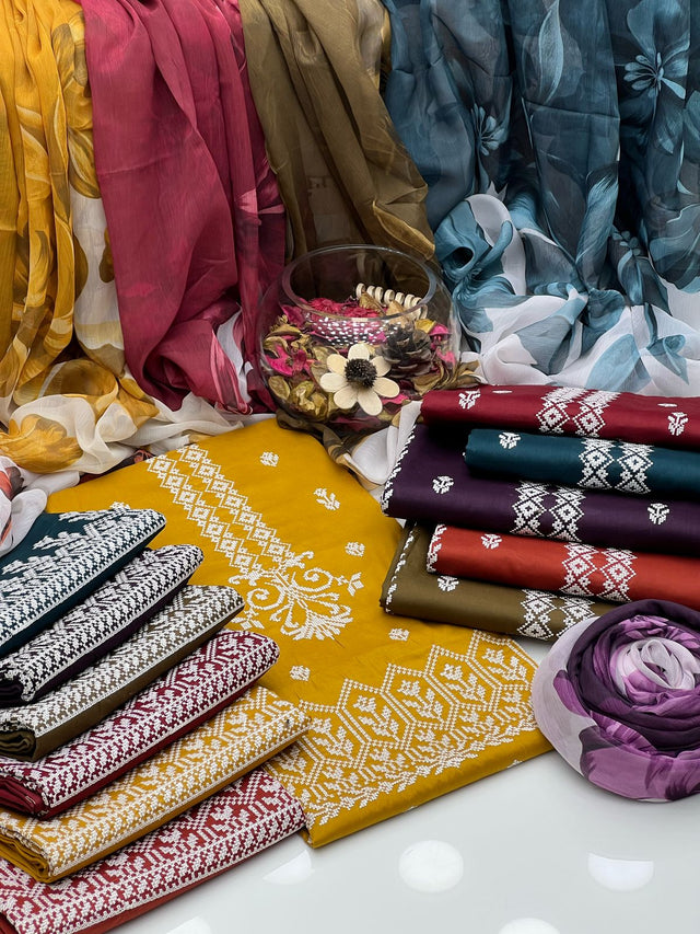 Cotton Net Karandi Zarri Booti Jaal KS0523174