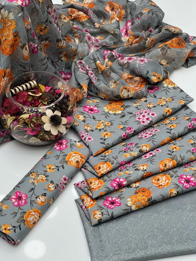 Soft Cotton Computer Multi Sindhi Embroidery KS0523192