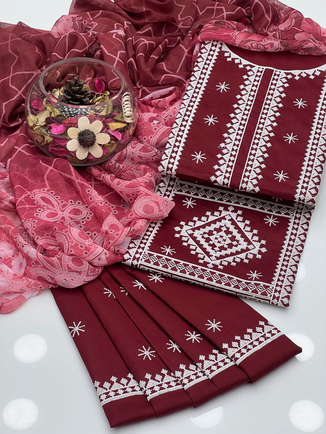 Organza Net Cross-Stitch & Sequence Full Jall Embroidered KS0623204