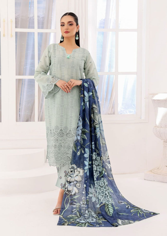Khaddi Net Cross-Stitch & Pani Work Embroidery KS0623208