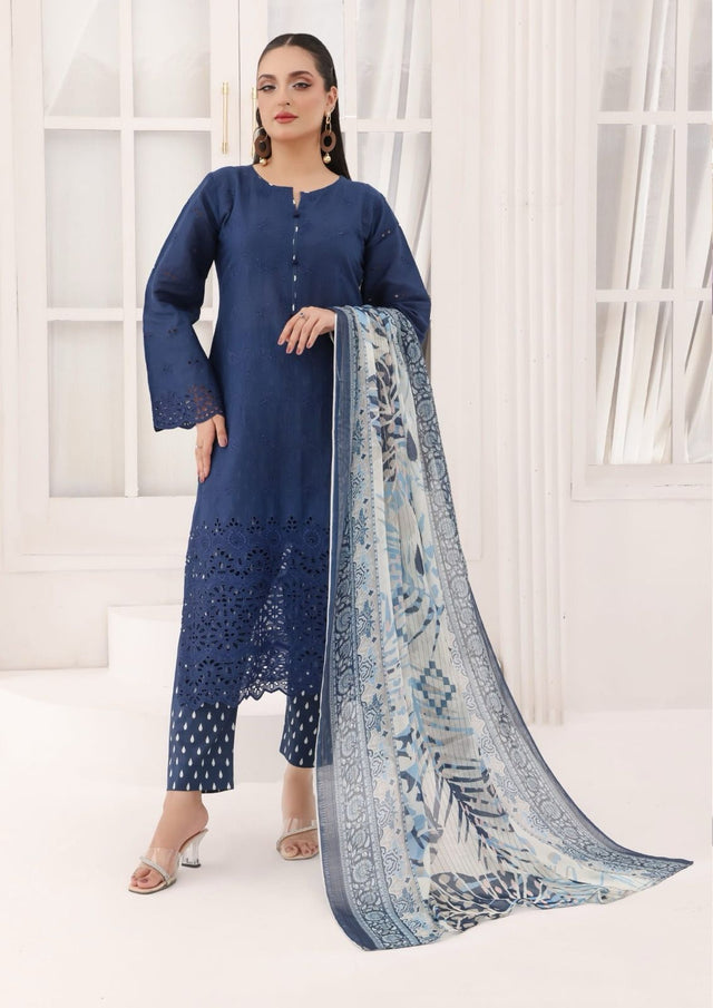 Khaddi Net Cross-Stitch & Pani Work Embroidery KS0623208