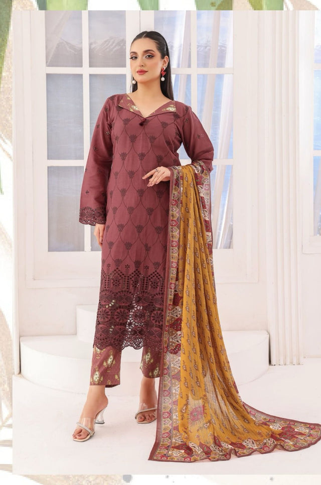 Khaddi Net Cross-Stitch & Pani Work Embroidery KS0623208