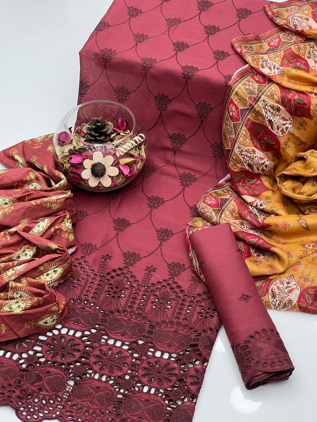 Khaddi Net Cross-Stitch & Pani Work Embroidery KS0623208