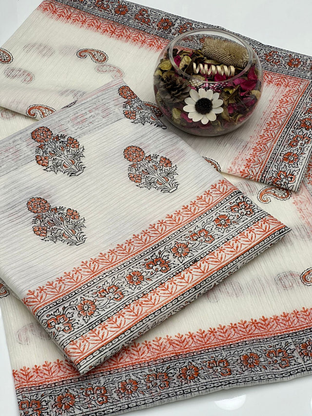 Linen Digital Floral Print 0923356