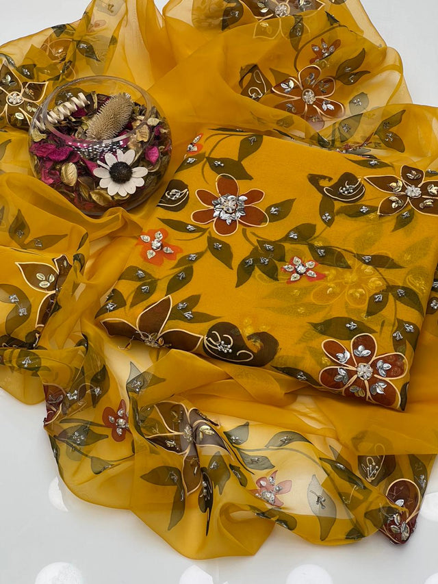 Peach Leather Digital Floral Print KS1023412
