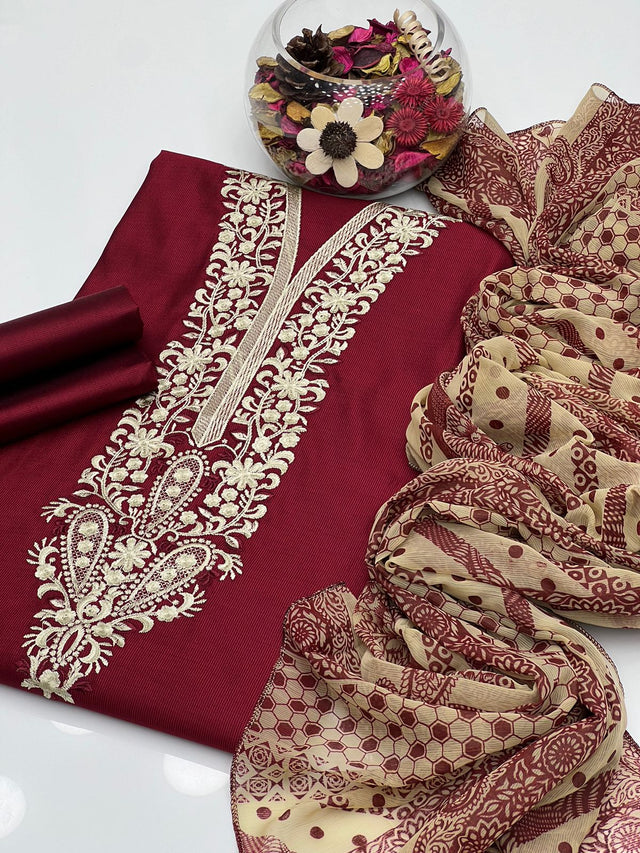 Stitched Digital Printed Khaddar KS1123486