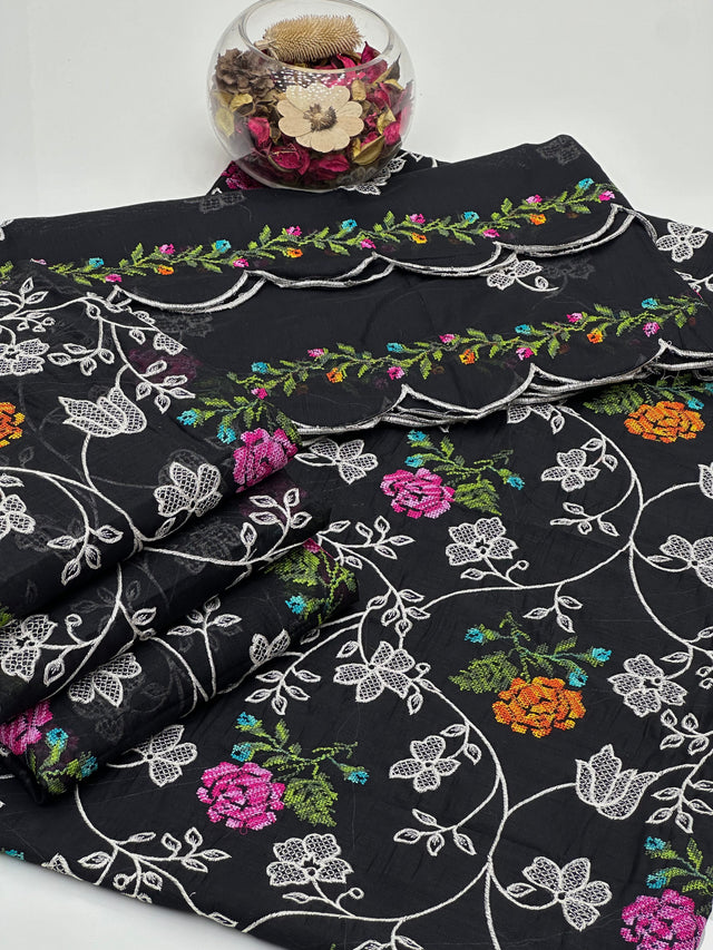 Paper Cotton Cross-Stitch Embroided 2 Pcs Dress KS0124032
