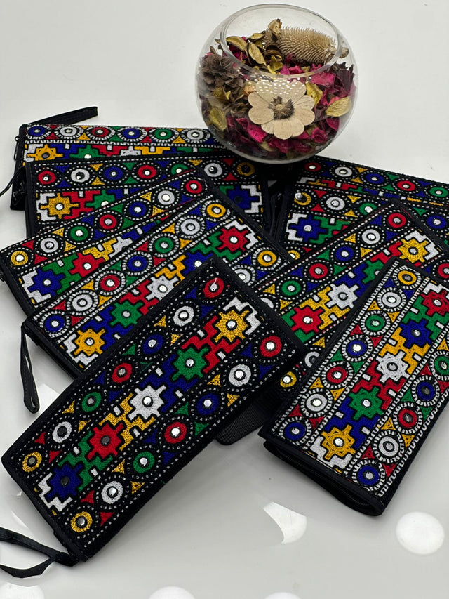 Handmade Multani Multi Embroidered Pouch KS0124014