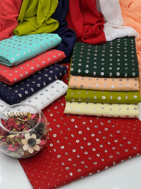 Lawn Mukesh Barfi Ring Style Full Jall Work 3Pcs Dress KS0425197