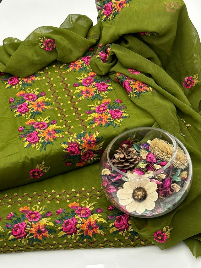 Soft Cotton Lawn Cross Stitch  Embroidery Gala Daman KS0623221