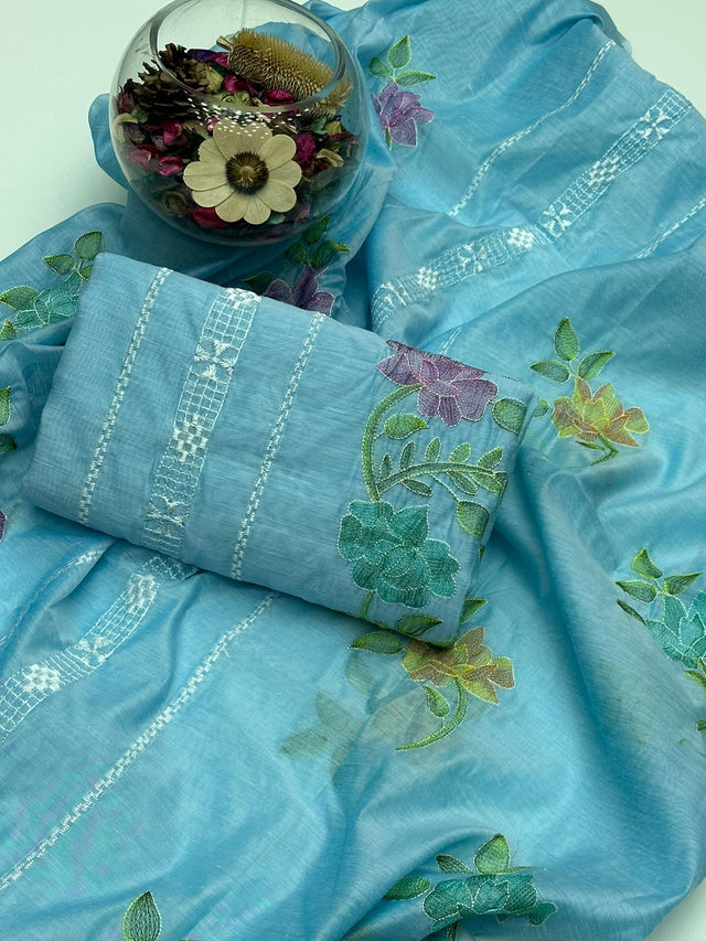 Paper Cotton Kacha Tarkashi Style Embroidery KS0623224