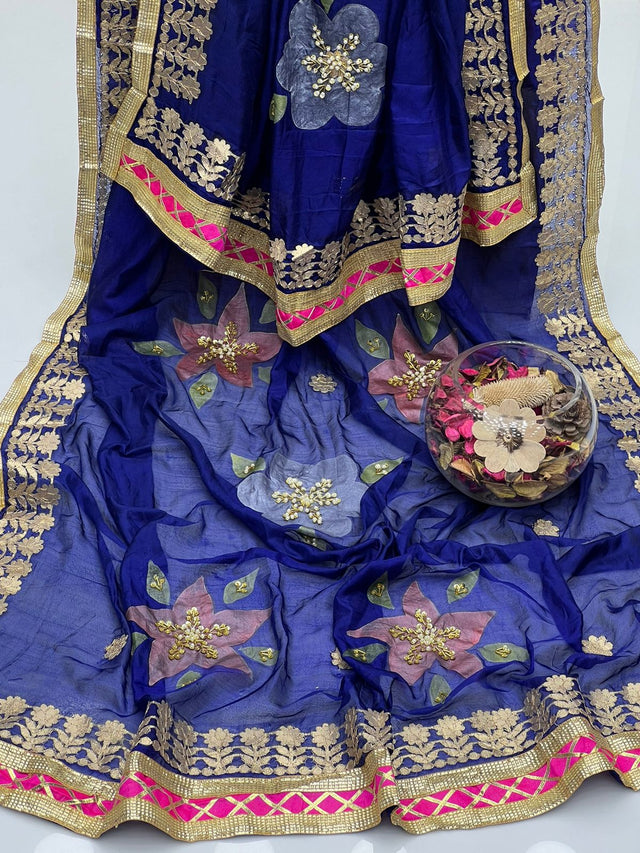 Pure Indian Silk Hand Paint With Naqshi Detailing Work On Kundan Work KS0424233