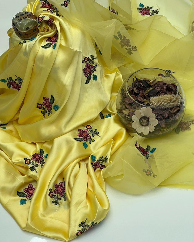 Indian Shamoze Silk Floral Embroidery KS0823294