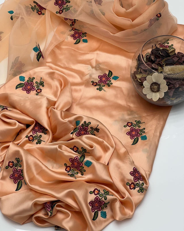 Indian Shamoze Silk Floral Embroidery KS0823294