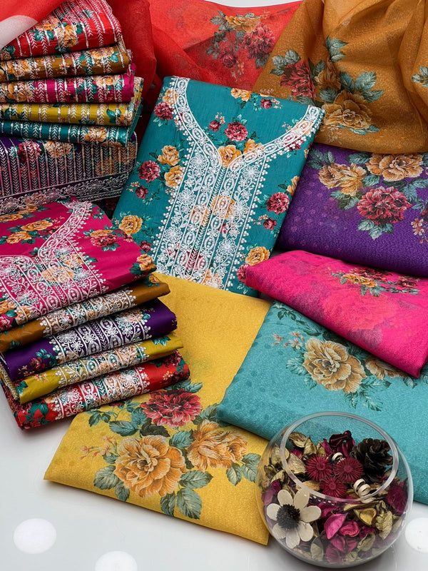 Soft Lawn Embroided Gala Border With Digital Print 3 Pc Dress KS0625306