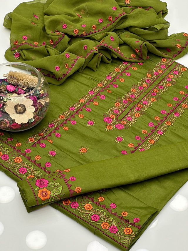 Soft Cotton Multi Embroidery Gala Daman Style KS0823325