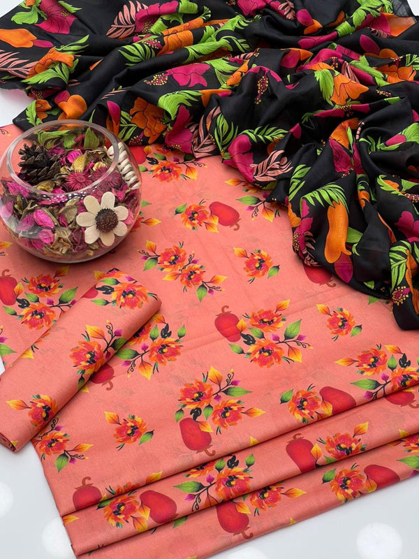 Pure Lawn Premium Quality All Over Digital Print 3 Pcs Dress KS0725330