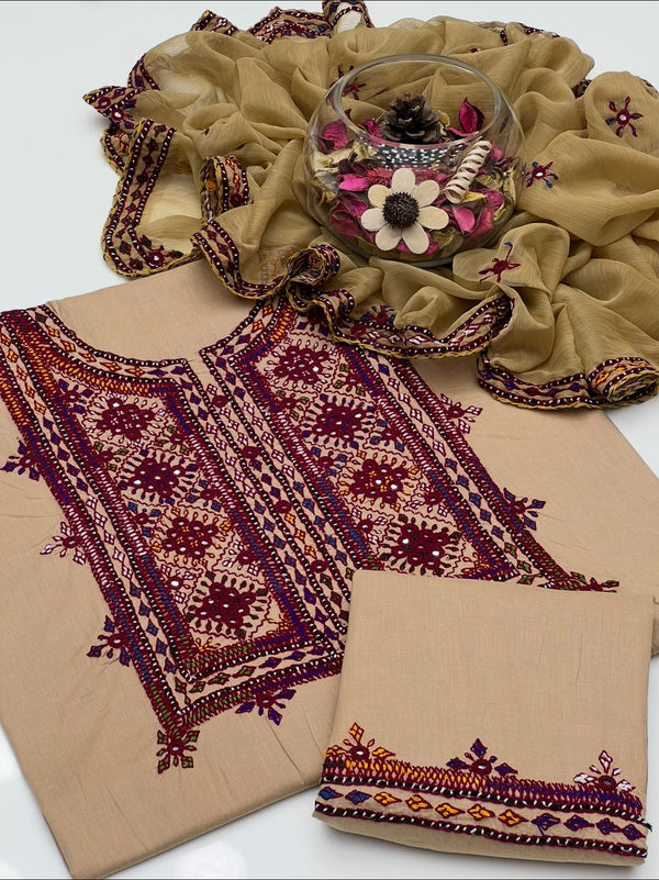 Soft Cotton Lawn Handmade Balouchi Gala 3 Pcs Dress KS0725349