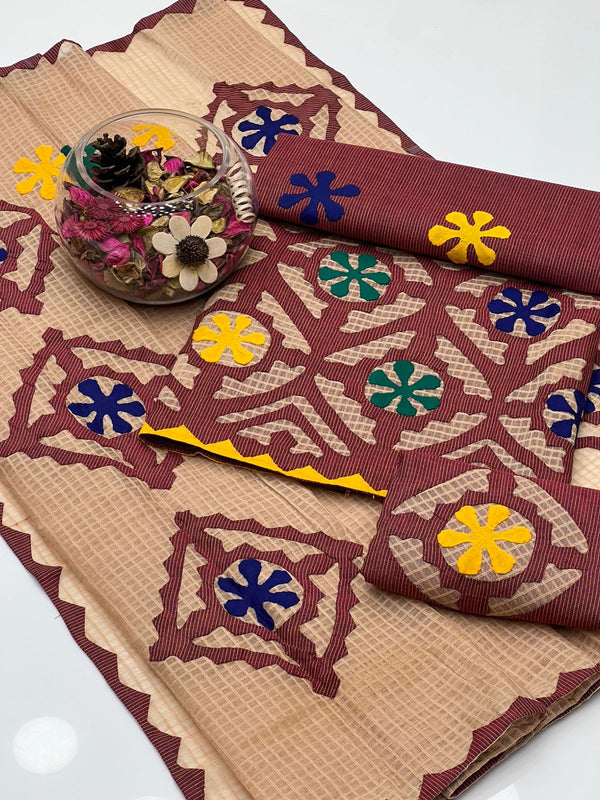 Khaadi Cotton Khaddar Handmade  Applick Work 3 Pcs Dress KS0825359