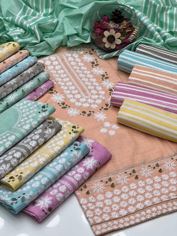Soft Cotton Khaddar Gala Border Embroidery 3Pcs Dress KS0825360