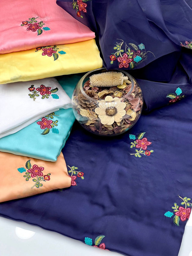 Indian Shamoze Silk Floral Embroidery KS0923395
