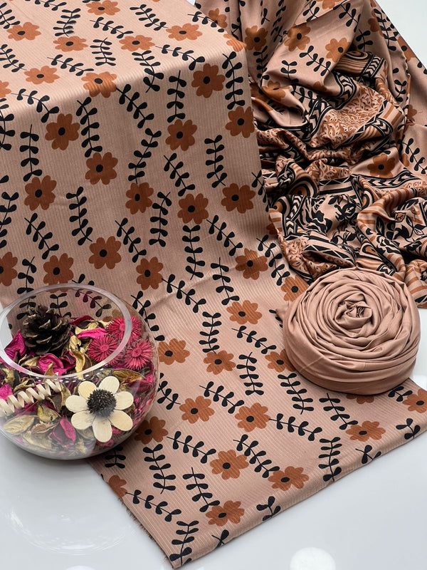 Linen Floral Table Print 3Pcs Dress KS0925446
