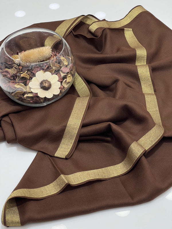 Pure Pashmina With Zari Border Shawl. KS1123461