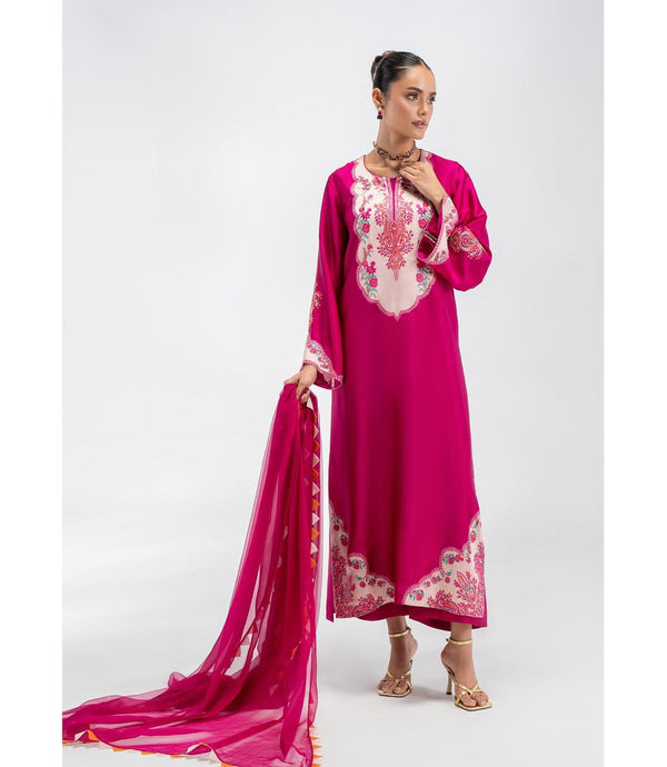 Shamoze Silk Digital Print 3Pcs Dress KS1025470
