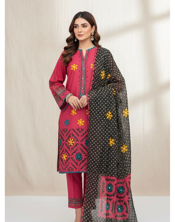 Cotton Khaddi Applic Work 3 Pcs Dress KS1025495