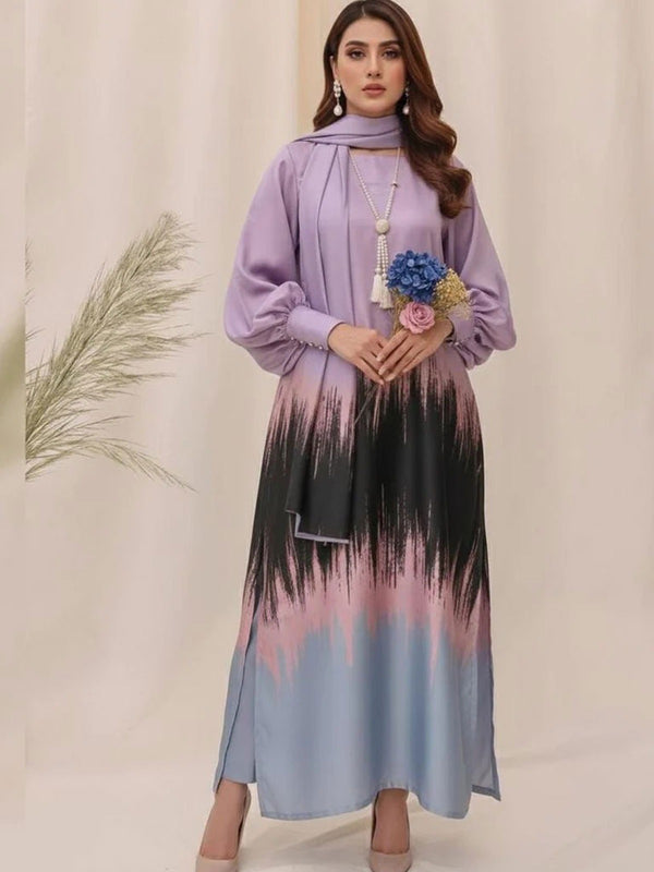 Shmaoze Silk Digital Print 3Pcs Dress KS1025514A