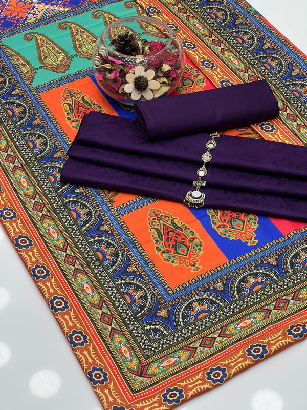 Self Dhanak Plain 3 Pcs Dress KS1025532