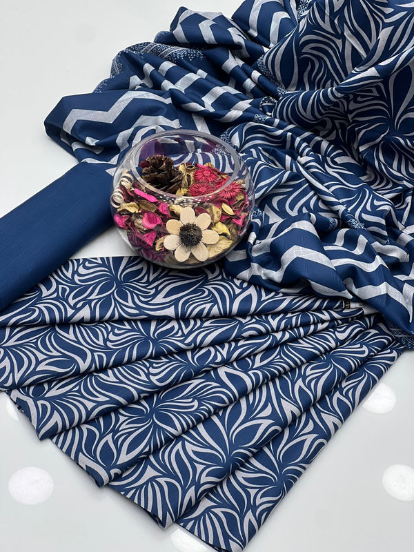 Premium Quality Slub Khaddar Digital Print 3 Pcs Dress KS1025533