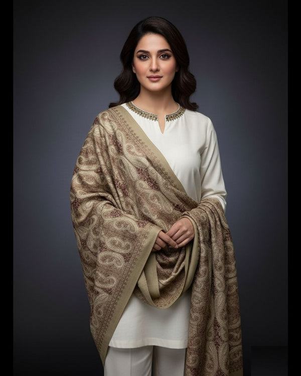 Pashmina Wool Plain 3Pcs Dress KS1125547