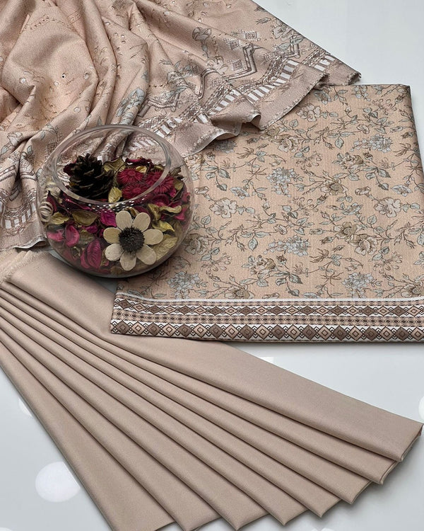 Karandi Dhanak Fabric Digital Print 3Pcs Dress KS1125559