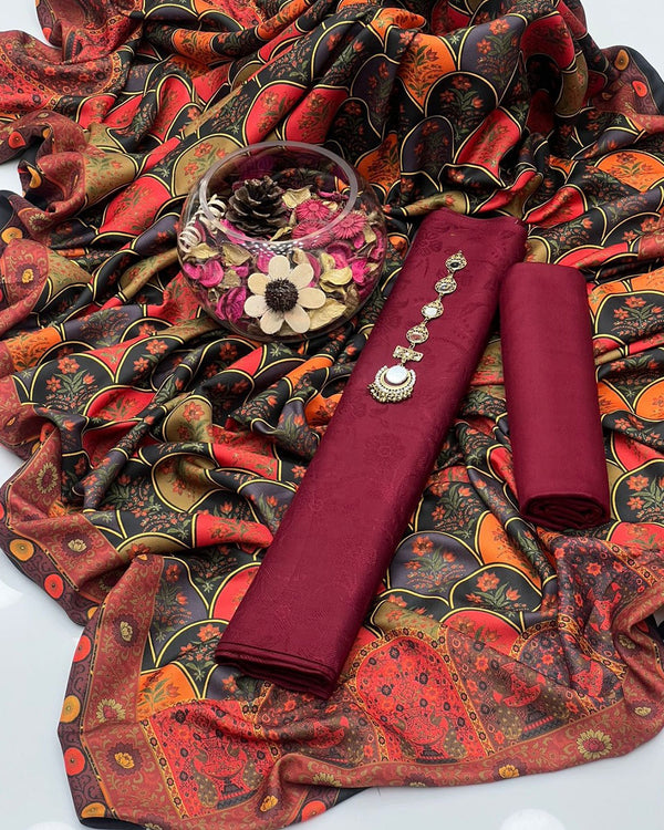 Self Dhanak Plain 3 Pcs Dress KS1125561