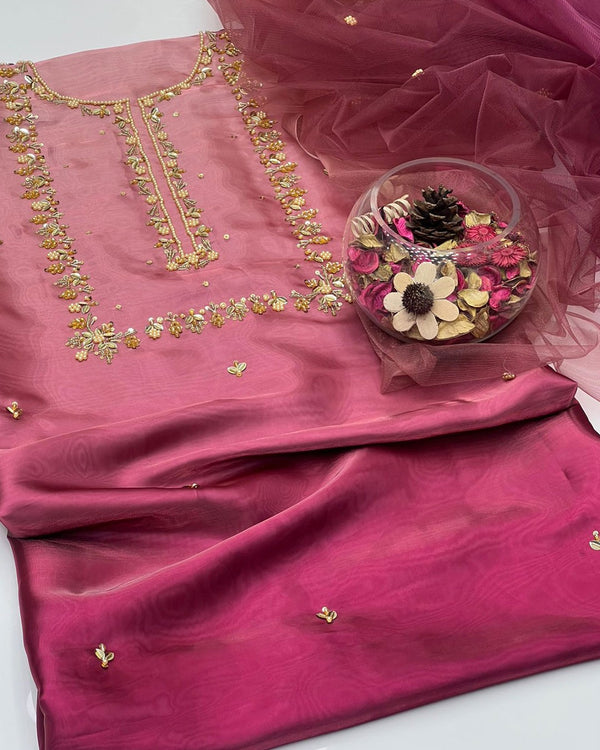 Italian Sheesha Silk Tye N Dye Fancy Handmade Beats Work 2Pcs Dress KS1125562