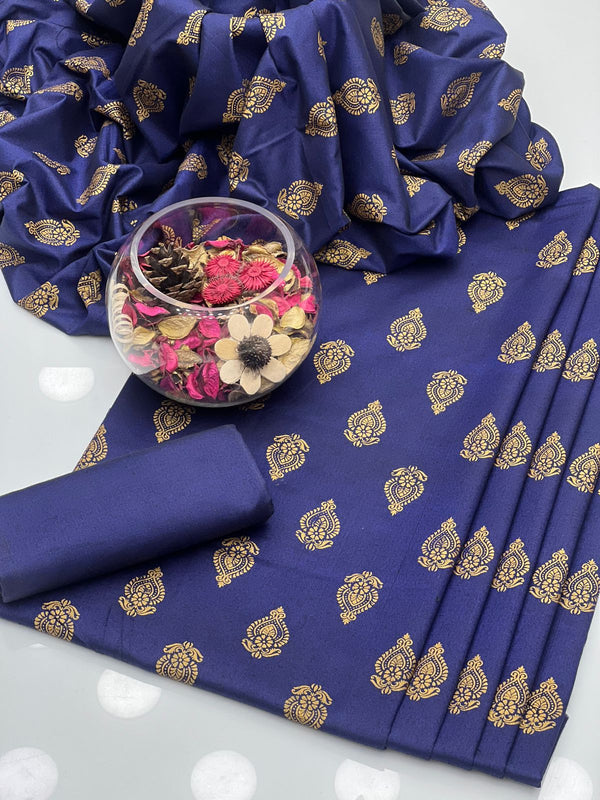 Multani Khadi Khadr Table Gold Print 3Pc Dress KS1125567