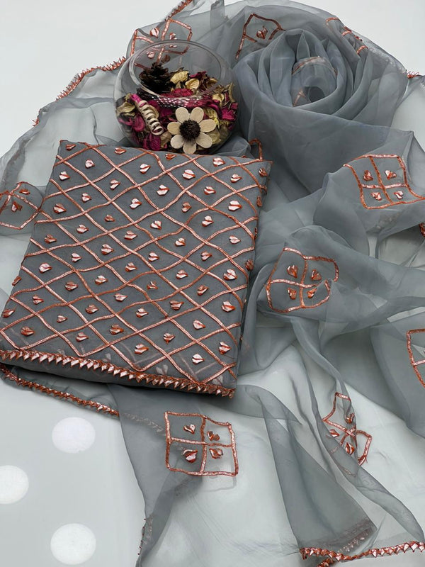 Organza Gotta Jal Work 2 Pcs Dress KS1125583