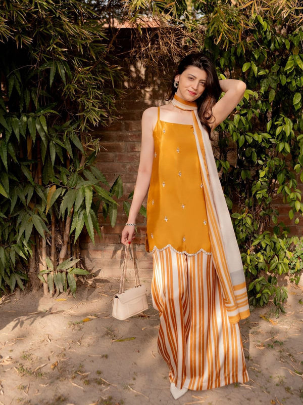 Shamoze Silk Fancy All Over Fancy Beads Work With Digital Print 3 Pcs Dress KS1125591