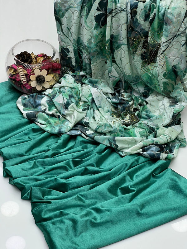 Valvet Plachi Digital Print With Stone Work 2 Pcs Dress KS1125597