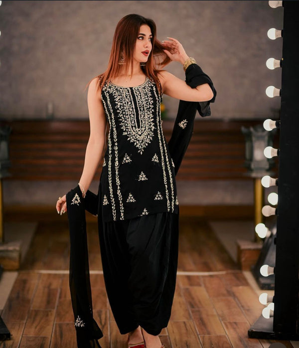 Soft Chiffon Handmade LCD Gotta Work 2 Pcs Dress KS1225604