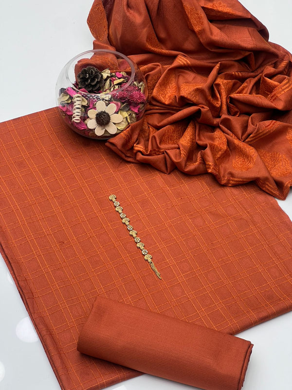 Leather Peach Simple 3Pcs Dress KS1225610