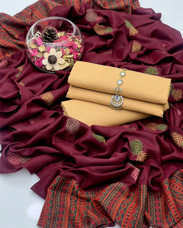 Self Dhanak 3Pcs Dress KS1125576