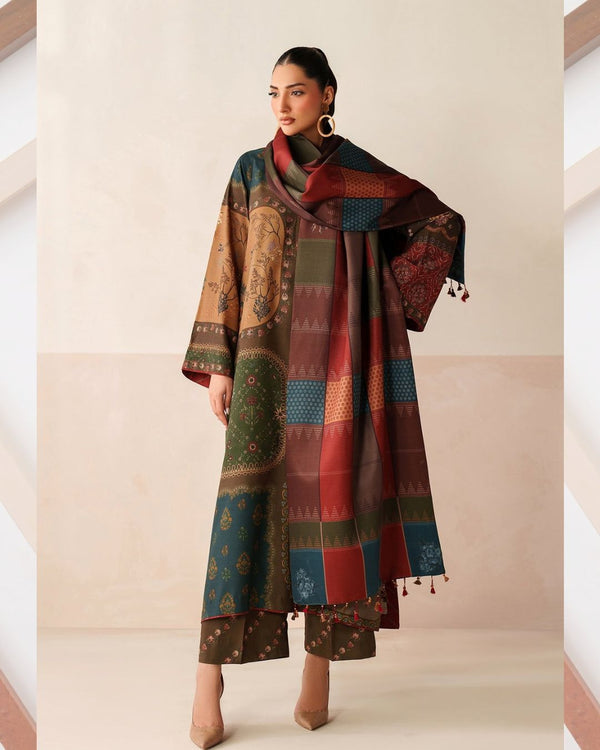 Soft Slub Karandi Print 3 PC Dress KS1025574